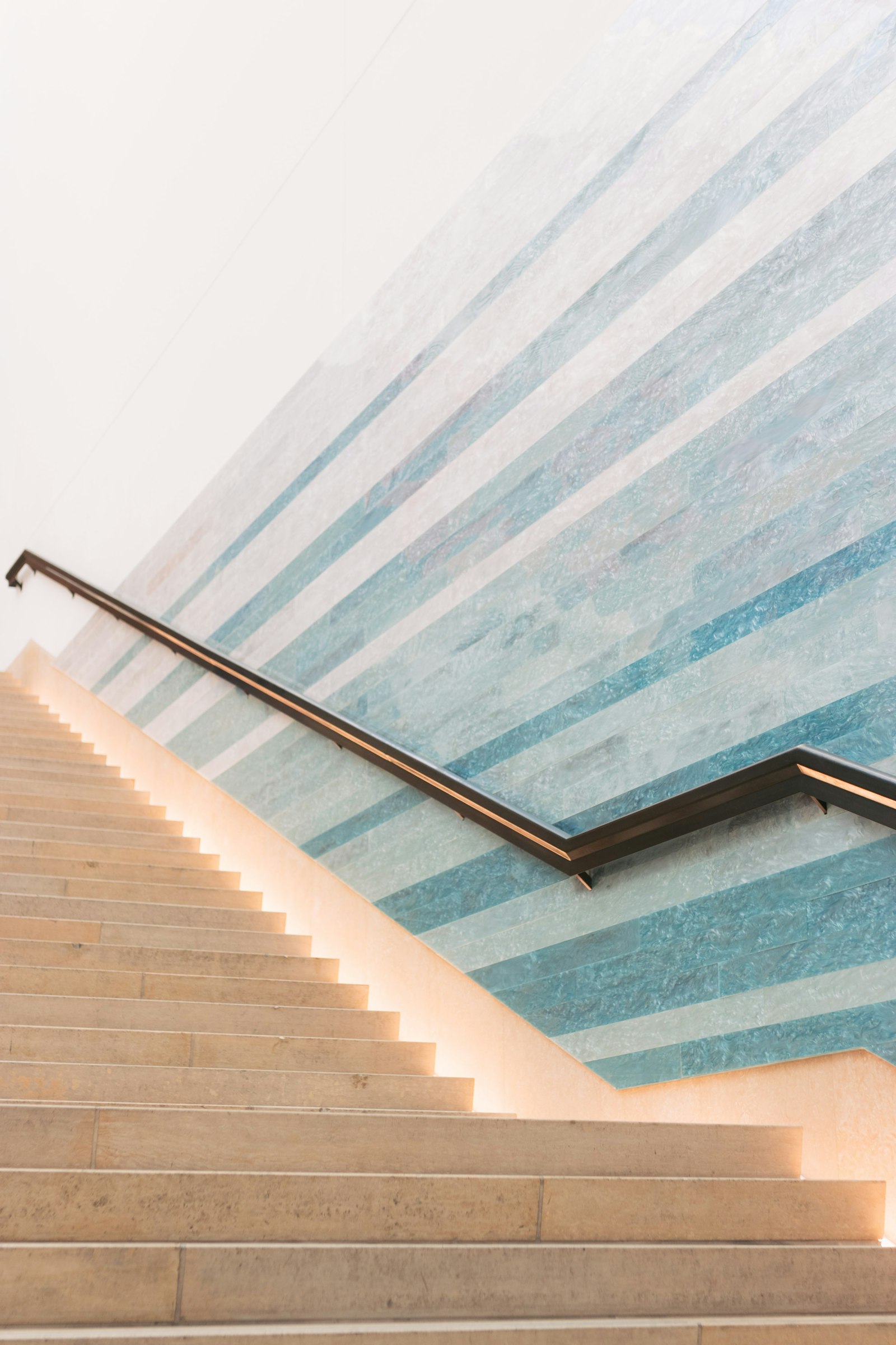 Baranda de escalera de vidrio templado
